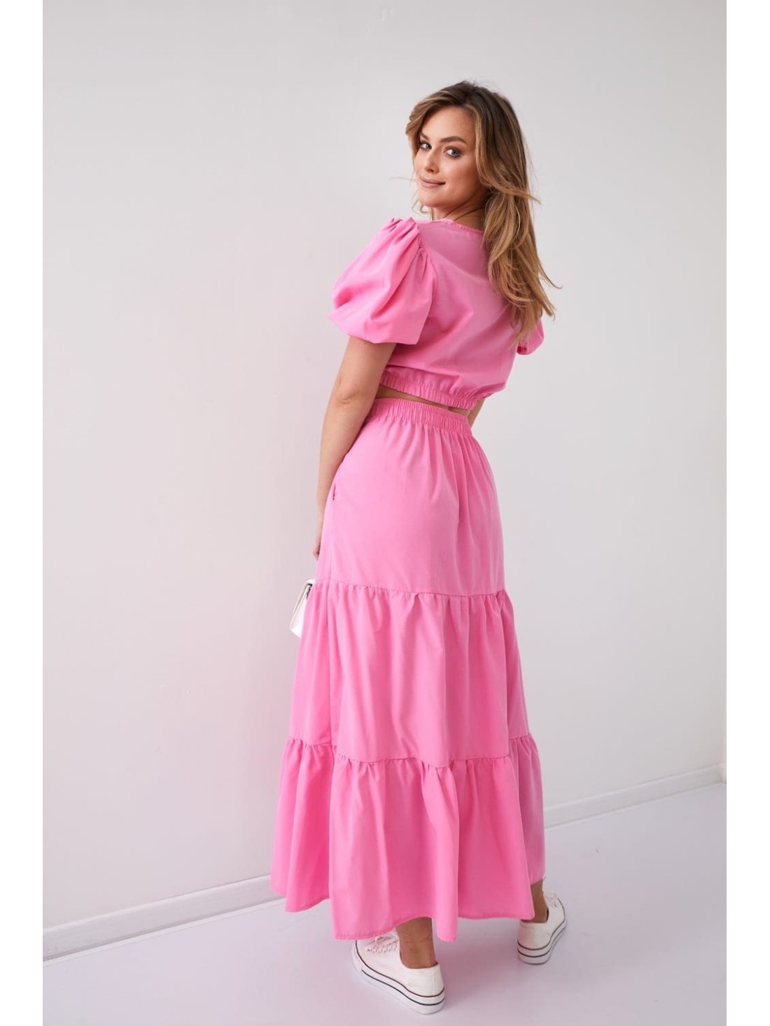 Women\'s summer set, pink blouse and skirt FG647 - Online store - Boutique